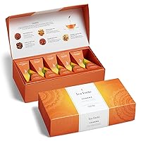 Tea Forte Chakra Petite Presentation Box Organic Tea Sampler, Assorted Variety Tea Box, 10 Handcrafted Pyramid Tea Infusers, Chai Black Tea, Chai Herbal Tea