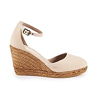 Viscata Estartit Espadrille Canvas Wedges Spain Handmade 3 ½” Heel Women's Sandals with Breathable Organic Cotton Canvas and 100% Natural Jute Midsole for all Occasions: Casual, Work, Party