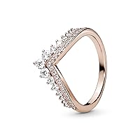 Pandora Jewelry - Princess Sparkling Wishbone Cubic Zirconia Ring - Gift for Her Rose