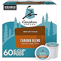 Caribou Coffee Caribou Blend Keurig Single-Serve K-Cup Pod, Medium Roast Coffee, 60 Count (6 Packs of 10)