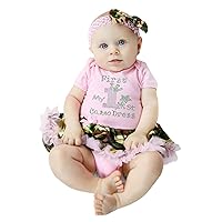Petitebella My 1st Camo Dress Pink Bodysuit Camouflage Baby Tutu Set Nb-18m
