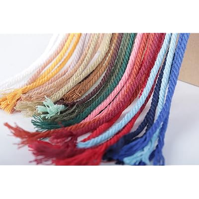 NOANTA Natural Macrame Cord 2mm x 220yards, Colored Macrame Rope, 3 Strand  Twisted Cotton Rope Macrame Yarn, Colorful Cotton Craft Cord for Wall