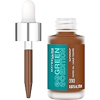 Maybelline Green Edition Superdrop Tinted Oil Base Makeup, Adjustable Natural Coverage Foundation Formulated With Jojoba & Marula Oil, 90, 1 Count