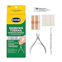INGROWN TOENAIL PAIN RELIEVER & TRIMMING KIT, 0.3 oz // Only OTC Treatment Proven to Relieve Ingrown Toenail Pain - Includes Medicated Gel + Foam Rings + Bandages + Clipper & Pusher Tools