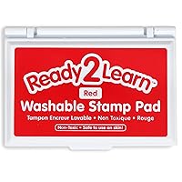 READY 2 LEARN Washable Stamp Pad - Red - Non-Toxic - Fade Resistant - Perfect for Scrapbooks, Posters and Cards