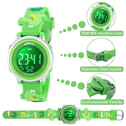 Kids Watch 3D Cartoon Toddler Wrist Digital Watch Waterproof 7 Color Lights with Alarm Stopwatch for 3-10 Year Boys Girls Little Child
