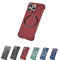 New Carbon Fiber Texture Magnetic Charging Phone Case for iPhone 11/12/13 Pro Max, Borderless Shockproof Phone Case (Red,iphone12Pro)