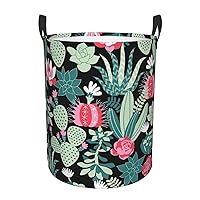 Cactus Waterproof Oxford Fabric Laundry Hamper,Dirty Clothes Storage Basket For Bedroom,Bathroom