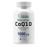 CoQ10 1000mg - High Dose for: Cellular Energy, Heart Health, Recovery, Migraines, and Performance