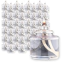 Hollowick Disposable Liquid Candle, 17 Hour, for Use in Glass Votive Tealight Lamp Holders, Restaurant Wedding Table Top Lights, Child Resistant Closures, 48 Pieces, Clear Fuel Oil HD17LWC-48