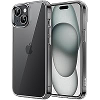 JETech Case for iPhone 15 Plus 6.7-Inch, Non-Yellowing Shockproof Phone Bumper Cover, Anti-Scratch Clear Back (Black)