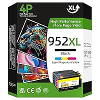 952XL Ink Cartridges Combo Pack, Replacement for HP 952XL 952 XL Ink Compatible with HP OfficeJet Pro 8710 8720 7740 8720 8730 8210 8715 8740 7720 8725 8216 Printer (Black Cyan Magenta Yellow)