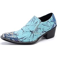 Men's Loafers Metal Square-Toe Smoking Slippers Genuine Leather Fashion Business Party Ankle-Cuff Tuxedo Crystals Shoes