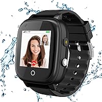 cjc 4G Kids Smart Watch with GPS Tracker and Calling, Waterproof, 2-Way Calls, GPS Tracker, SOS Kids Cell Phone Wrist Watch for Age 3-14 Girls Boys Girls Christmas BirthdayBirthday Gifts (Black)