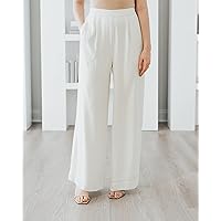 The Drop Women's Ivory Wide Leg Pull-On Pant by @withloveleena