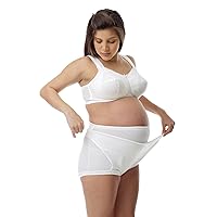 Adjustable Maternity Support Brief – Easy Adjustment Pregnancy Belt for Firm Pregnancy Belly Support – Cotton – Alleviates Back Pain And Discomfort, White, Fits Dress Size: Large 10-12