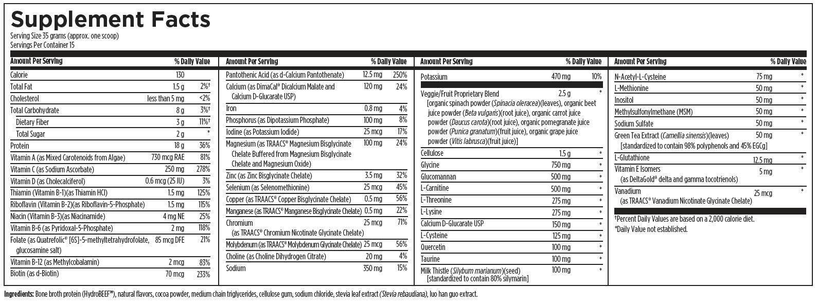 designs for health PaleoCleanse Plus - Detox Powder with 18g Bone Broth Protein, Antioxidant Herbs, Vitamins + Minerals - Smoothie Shake Drink Mix, Chocolate (15 Servings / 525g)