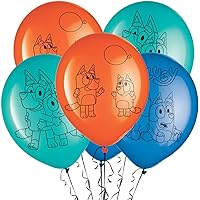Bluey-Inspired Multicolor Latex Balloons - 12