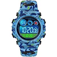 Dayllon Kids Watch Digital Outdoor Sport Waterproof Boys Watches 12/24H Alarm 7 Colorful Backlight Stopwatch Wristwatch for 3-15 Year Old Gift