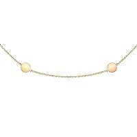 Carissima Gold Women's Necklace Disc 8 mm Gold 9 Carat Tricolour Anchor Chain 46 cm, Gold