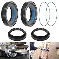 Front Axle Vaccum Knuckle & Tube Seal Kit Fit For 1998 1999 2000 2001 2002 2003 2004 Ford Super Duty Excursion F250 F350 F450 F550 Dana 50 60, Replace OEM Part # 50491, 50381, 41784-2