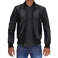 Decrum Leather Jacket Mens - Casual Leather Bomber Jackets For Men