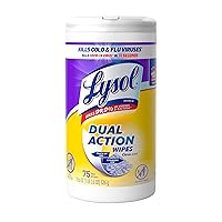 Dual Action Disinfectant Wipes, Multi-Surface Antibacterial Scrubbing Wipes, For Disinfecting and Cleaning, Citrus Scent, 75ct