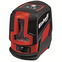 Einhell TC-LL Self-Leveling Red-Beam Horizontal and Vertical Cross-Line Laser Level, 30-Ft Range, Class II, w/ Universal Clamp and Storage Bag Included, Tool Only (AA Batteries Not Included)