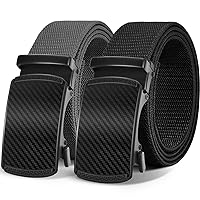 Men's Belt, 2 Pack Ratchet Golf Belt for Men Elastic Stretch Belts Nylon Casual Belt for Jeans Adjustable Web Belt