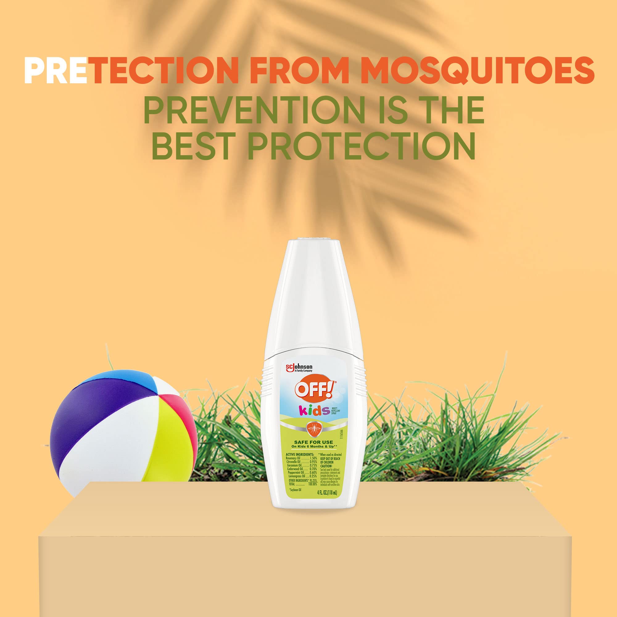 OFF! Kids Insect Repellent Spray, 100% Plant Based Oils, Safe for Use On Babies, Toddlers and Kids, 4 oz