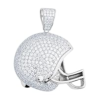 925 Sterling Silver Football Helmet Pendant