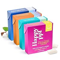 Happy ppl Gum, Chewing Gum, Natural Gum Pack, Xylitol Gum W/Oral Care Benefits, Plant-Based Gum, Sugar-Free & Plastic-Free, All Flavors, 4 Pack