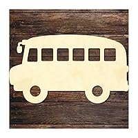 Unfinished Wood School Bus Shape Blank Wood Slice Cutout for Kids, Back to School Craft Wood for Home Decoration Holiday Party Supplies, 3PCS