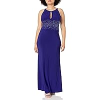 Women's Long Jersey Gown with Scatterd Beads at Waist