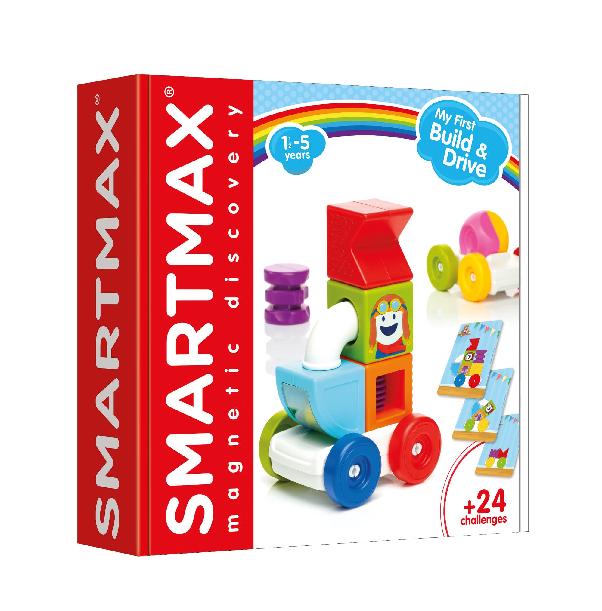 SmartMax My First Build and Drive Magnetic Building Vehicle STEM Play Set for Ages 1-5