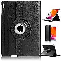 DN-Technology 10.2 inch iPad Case For iPad 9th Generation iPad 8th Generation iPad 7th Generation 360° Rotating Viewing Angle Protective Smart Folio Cover For Apple iPad 2021 2020 2019 (BLACK)