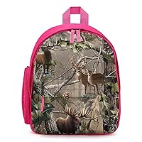 Tree Camo Deer Bear Small Backpack Travel Daypack Casual Shoulders Bags Lightweight with Cute Pattern