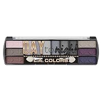 L.A. COLORS Day To Night 12 Color Eyeshadow Palette, Evening, 0.28 oz., Powder