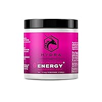 Hydra Energy + Electrolytes Drink Mix, Raspberry, 30 Servings, (20 Ounce Servings). One Canister Makes 600 Ounces of Delightful Energy!