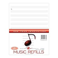 Roaring Spring Loose Leaf Music Filler Paper, 20 Sheets 8.5