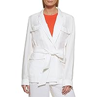 DKNY Women's Belted Blazer Everyday Layering Jacket