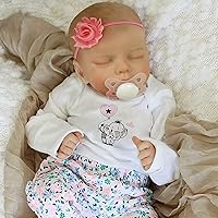 JIZHI Lifelike Reborn Baby Dolls Girl 17 Inch Full Body Vinyl Washable Realistic Newborn Baby Dolls with Clothes and Toy Accessories Gift for Kids Age 3+