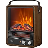 Electric Fireplace Heaters for Indoor Use,1500W Space Heater Fireplace with Realistic Flame & Fire Crackling Sound, Safety Protection, Portable Fireplace Heater for Home Office Christmas Decoration