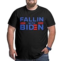 Falling with Biden T-Shirt Mens Fashion Tees Big Size Short Sleeve Workout Cotton T