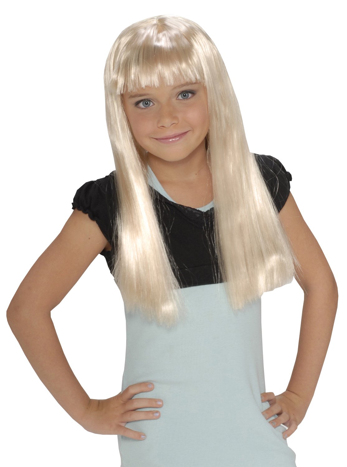 Child'S Rock Star Long Blonde Wig