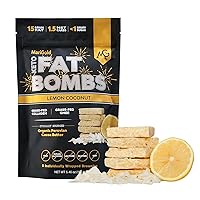 MariGold Keto Fat Bombs - Lemon Coconut - Low Carb, Collagen Rich, Grass-fed Ghee, Organic Cocoa Butter, Gluten-Free, Non-GMO (1 bag, 5 Servings)
