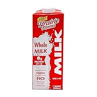 Prairie Farms - Whole Milk - Shelf Stable, Boxed UHT Ultra Pasteurized Milk, Vitamin D White Milk - Preservative and Hormone Free, Gluten Free, Made in USA - 1 Quart (1 Pack)