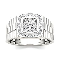 IGI Certified Diamond Men's Ring in 10K Gold 1/2 Ct tw I2 Clarity, H1 Color