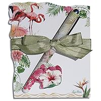 Lissom Design Note Pad and Pen Gift Set - Desk Set for Home or Office Memo Sheet Notepad and Pen, 2-Piece, Tropical Paradise