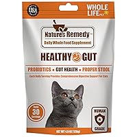 Whole Life Pet Healthy Gut Daily Supplement for Cats – Probiotics with Pumpkin. Helps Digestion + Stool Formation. Mixes in Food or with Water for Hydrating Snack